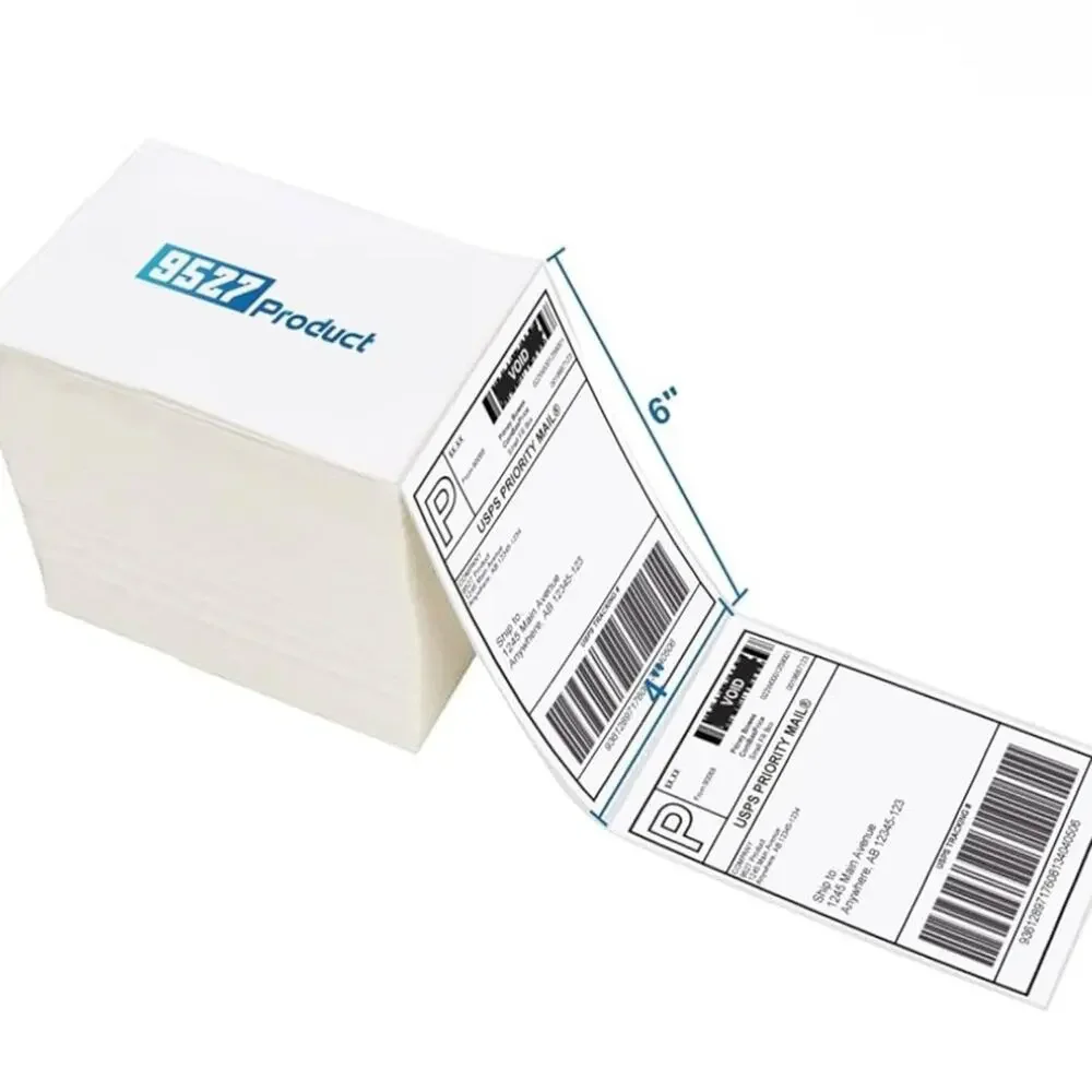 499 Fanfold Direct Thermal Labels White Perforated Shipping Label